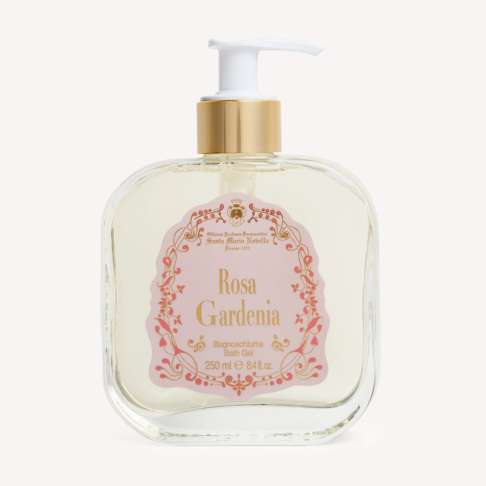 Rosa Gardenia Bath Gel Glass