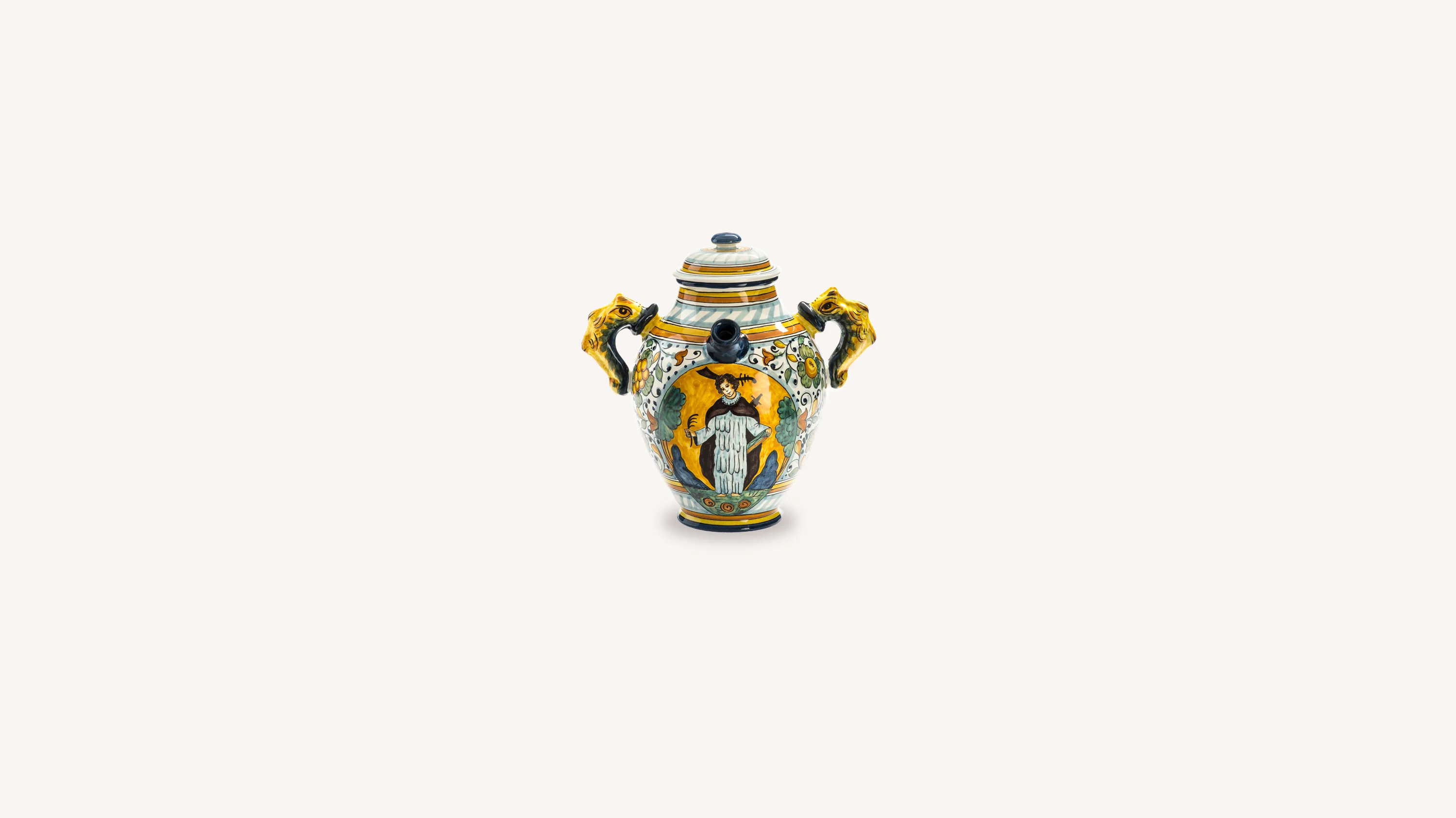 Hand-painted Ceramic Apothecary Jar St. Peter The Martyr - Image 3
